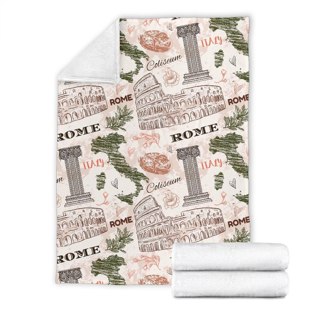 Rome Print Pattern Blanket-grizzshop