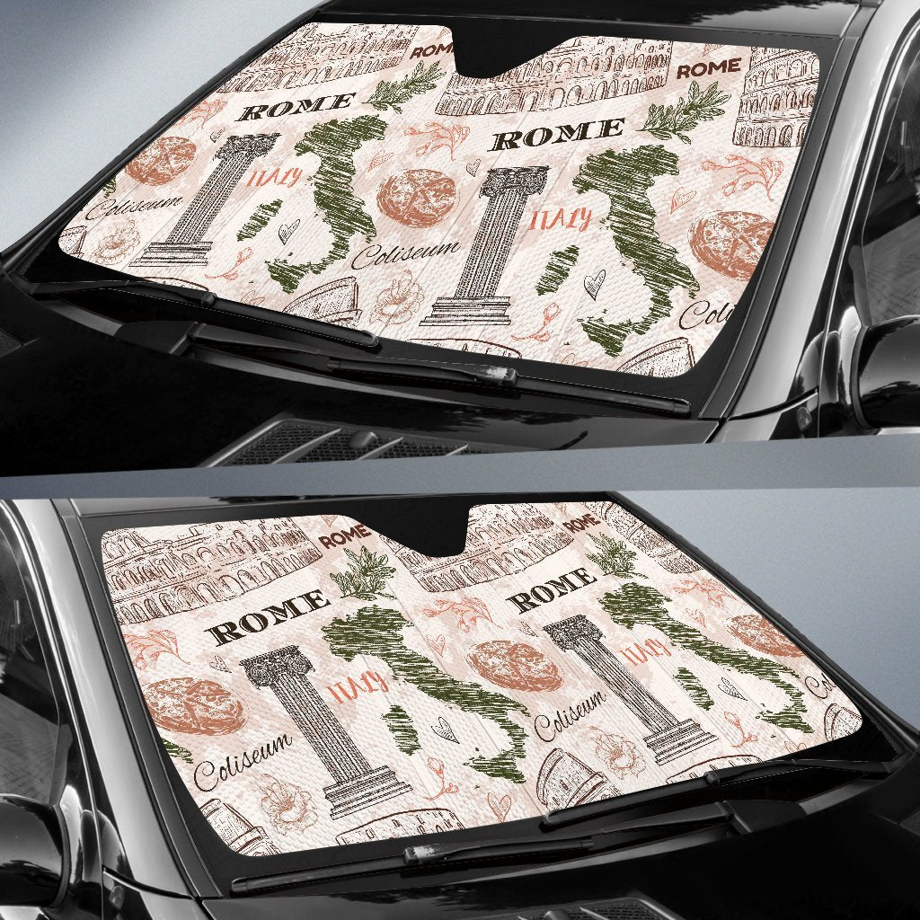 Rome Print Pattern Car Sun Shade-grizzshop