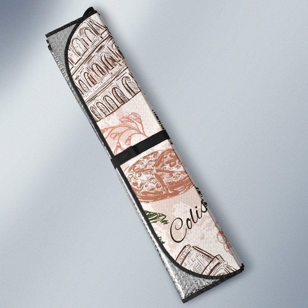Rome Print Pattern Car Sun Shade-grizzshop