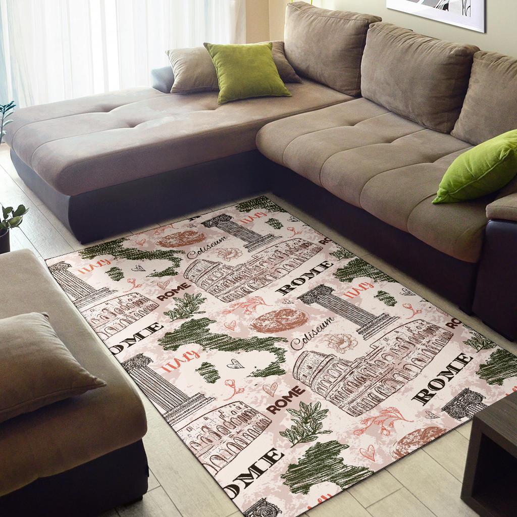 Rome Print Pattern Floor Mat-grizzshop