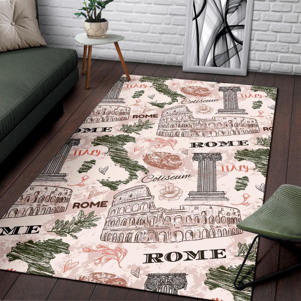 Rome Print Pattern Floor Mat-grizzshop