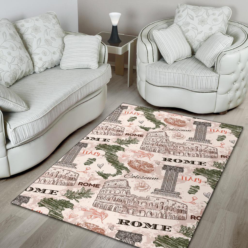 Rome Print Pattern Floor Mat-grizzshop