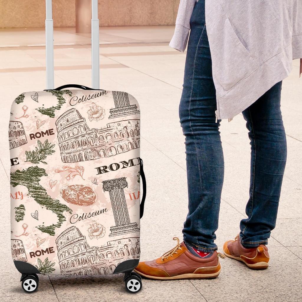 Rome Print Pattern Luggage Cover Protector-grizzshop