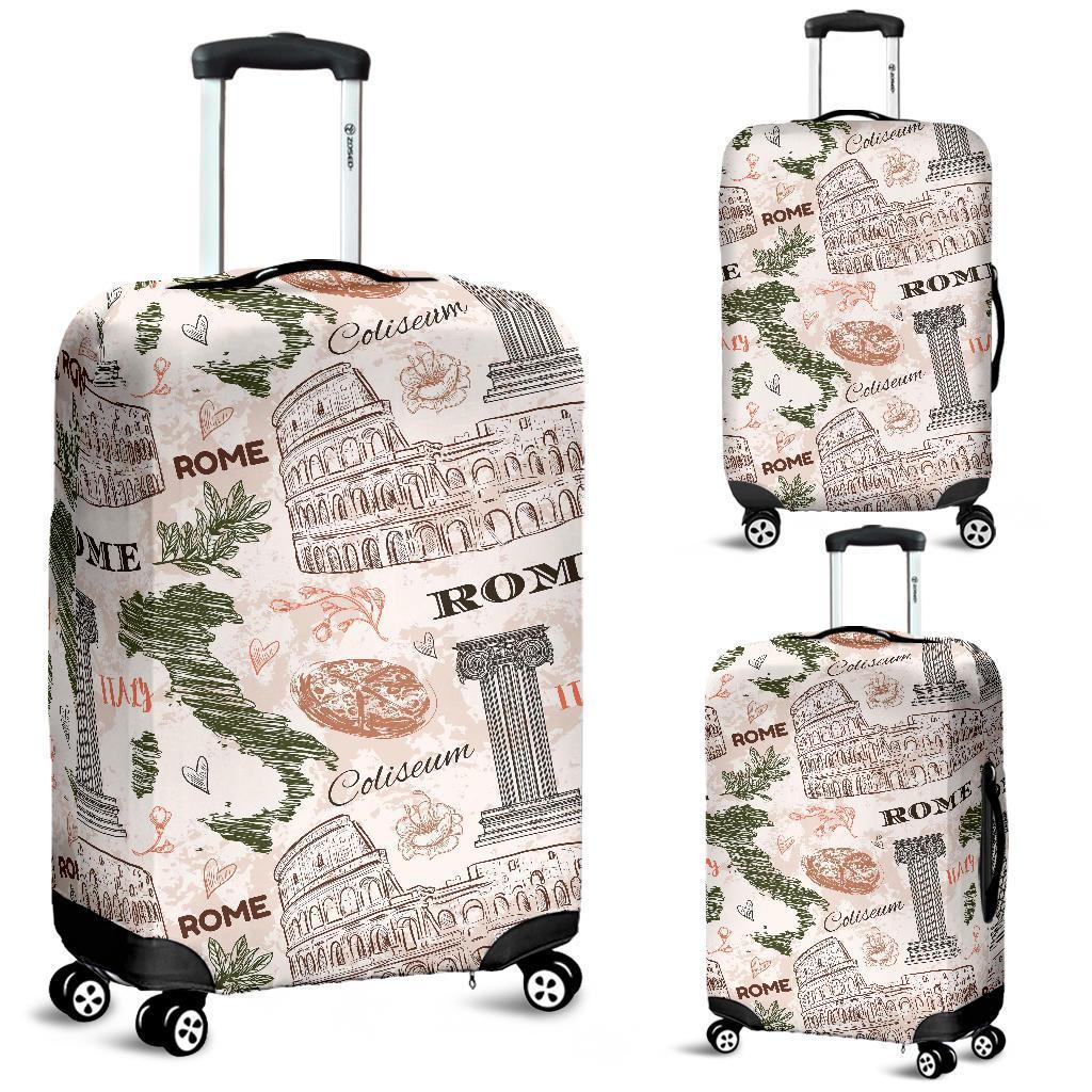 Rome Print Pattern Luggage Cover Protector-grizzshop