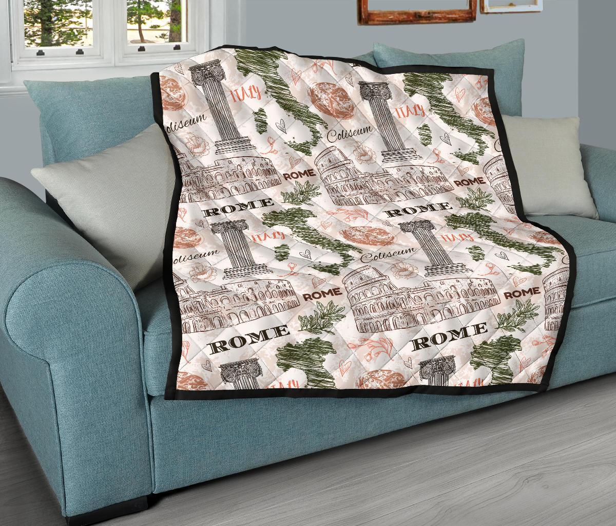 Rome Print Pattern Quilt-grizzshop