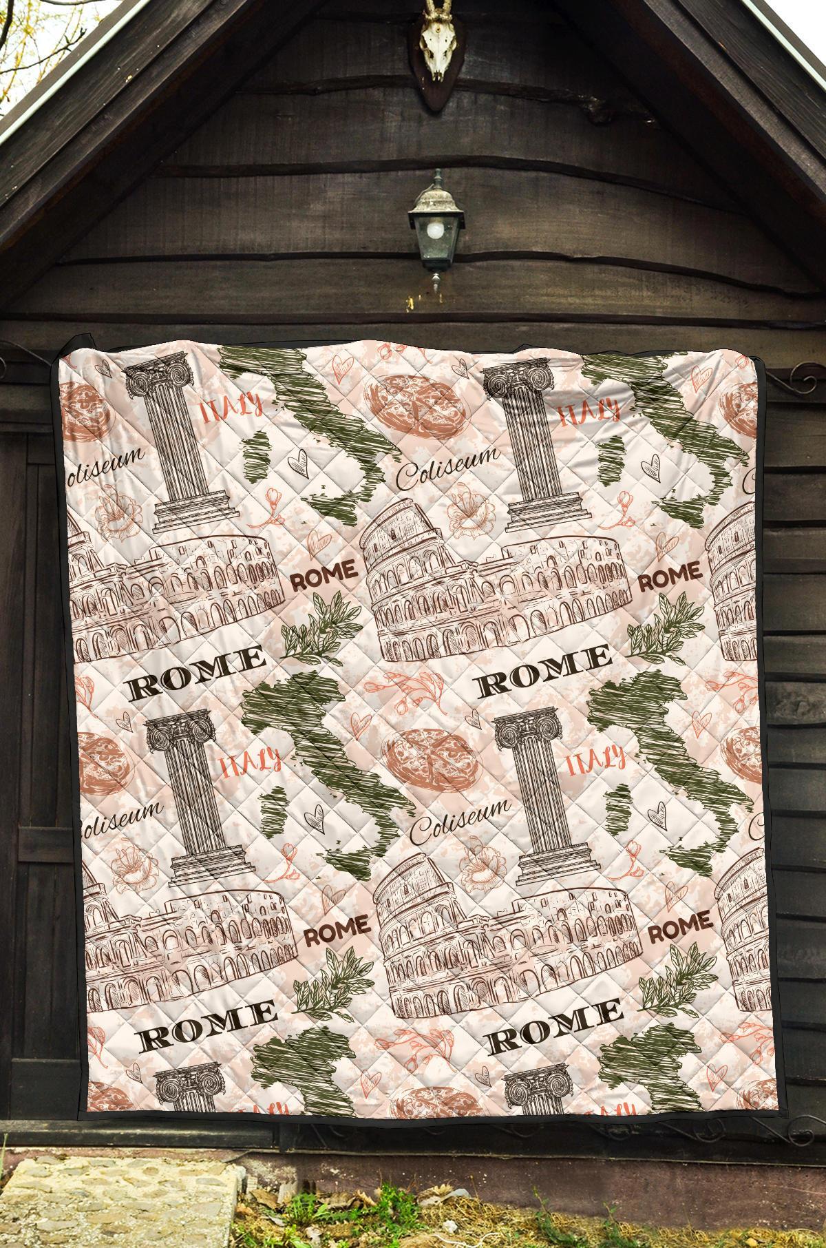 Rome Print Pattern Quilt-grizzshop