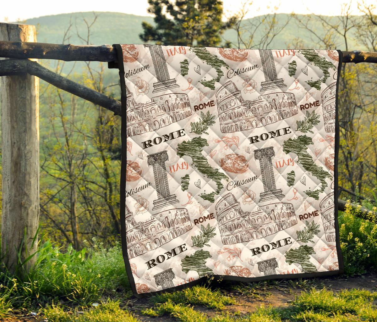 Rome Print Pattern Quilt-grizzshop