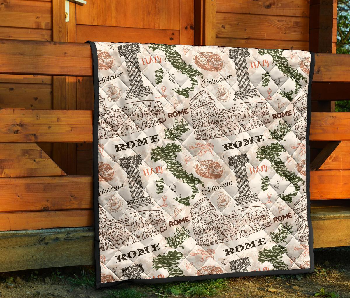 Rome Print Pattern Quilt-grizzshop