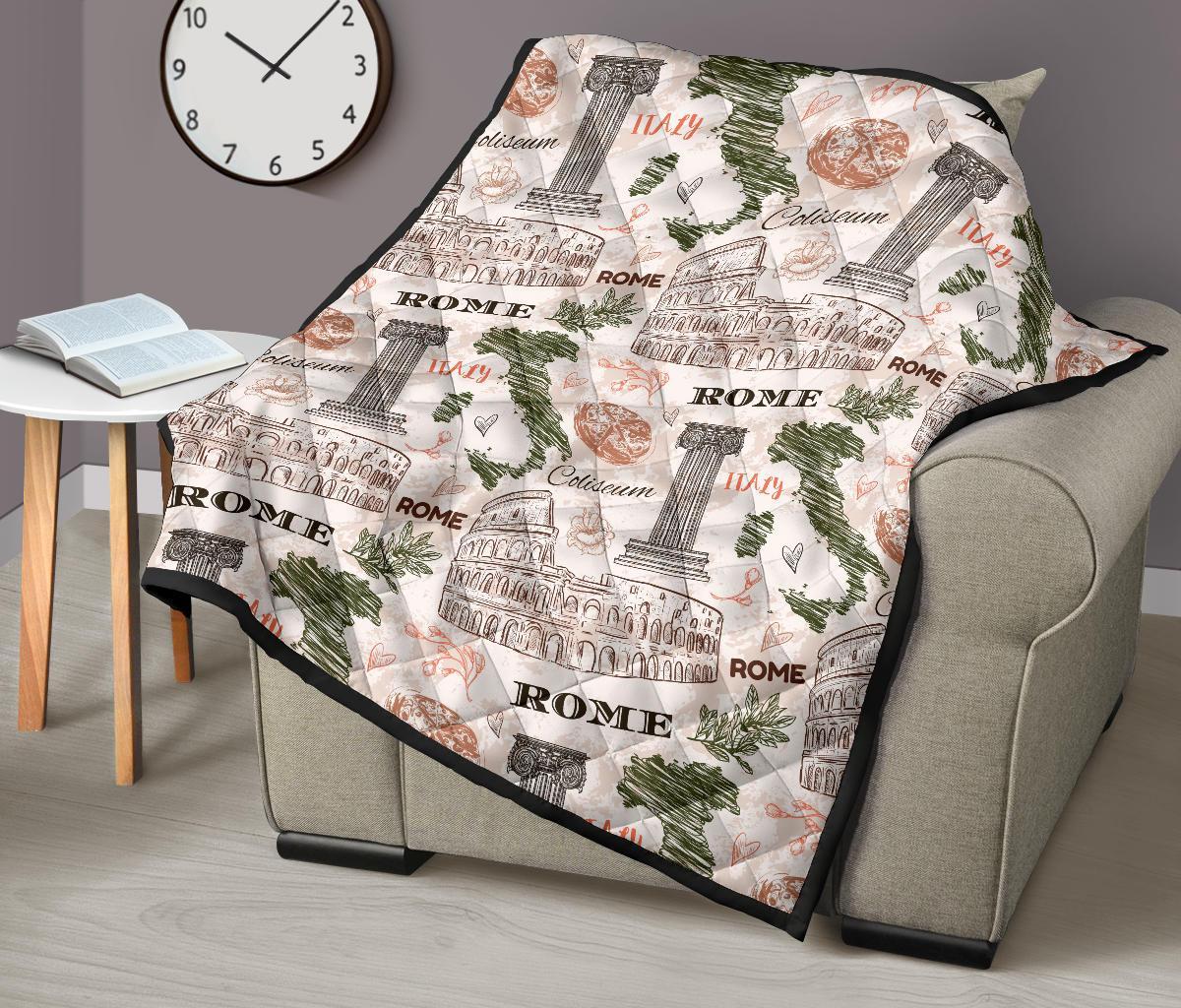 Rome Print Pattern Quilt-grizzshop