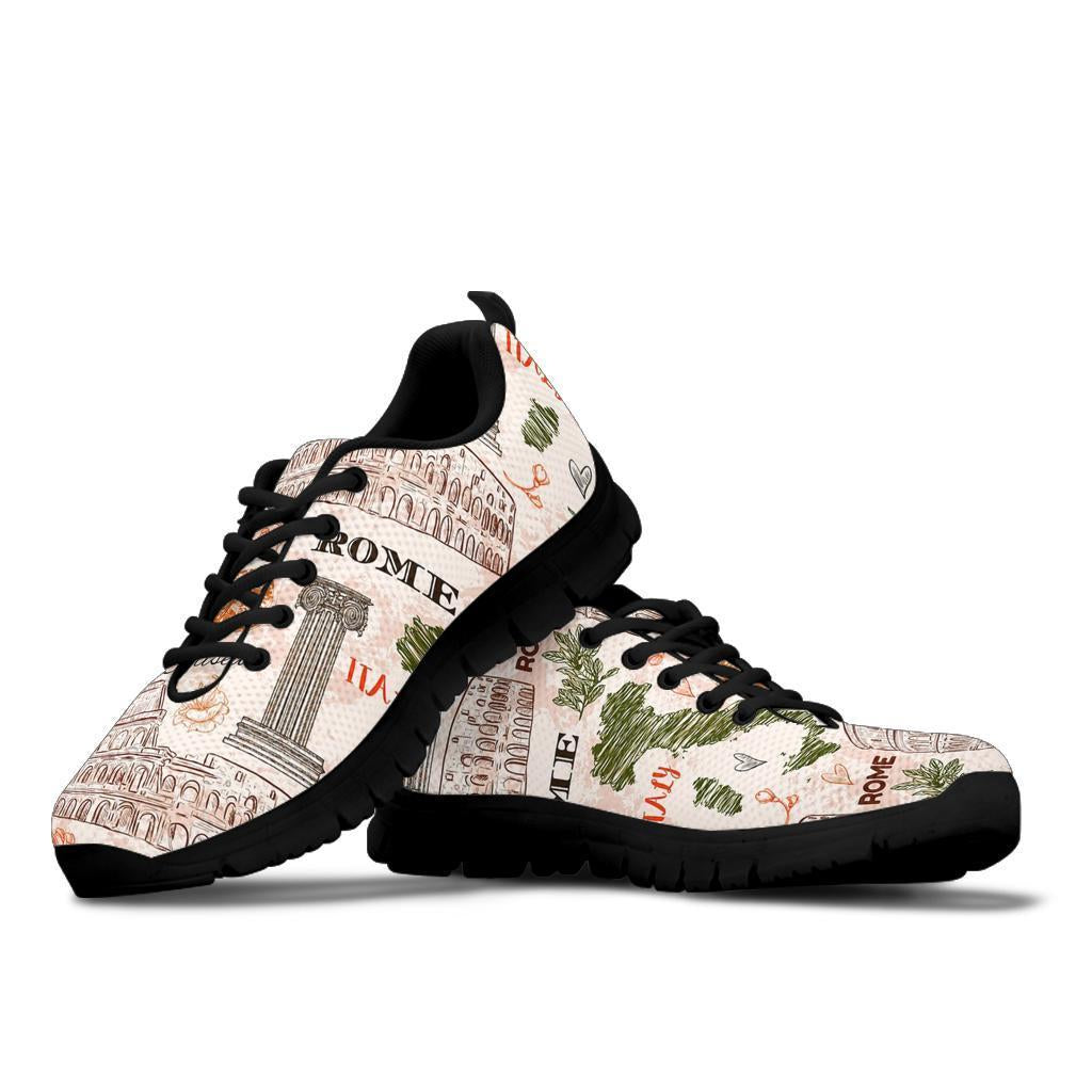 Rome Print Pattern Sneaker Shoes For Men Women-grizzshop