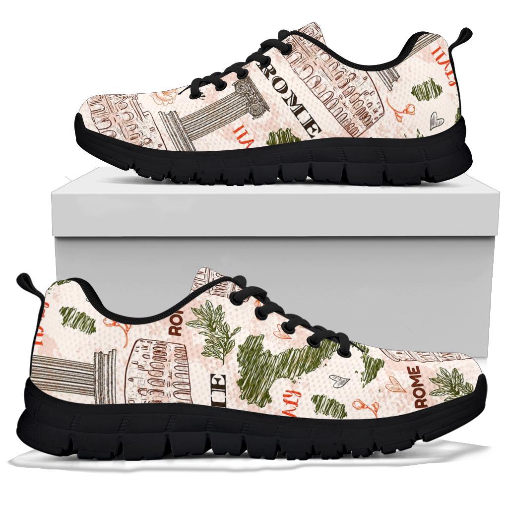 Rome Print Pattern Sneaker Shoes For Men Women-grizzshop