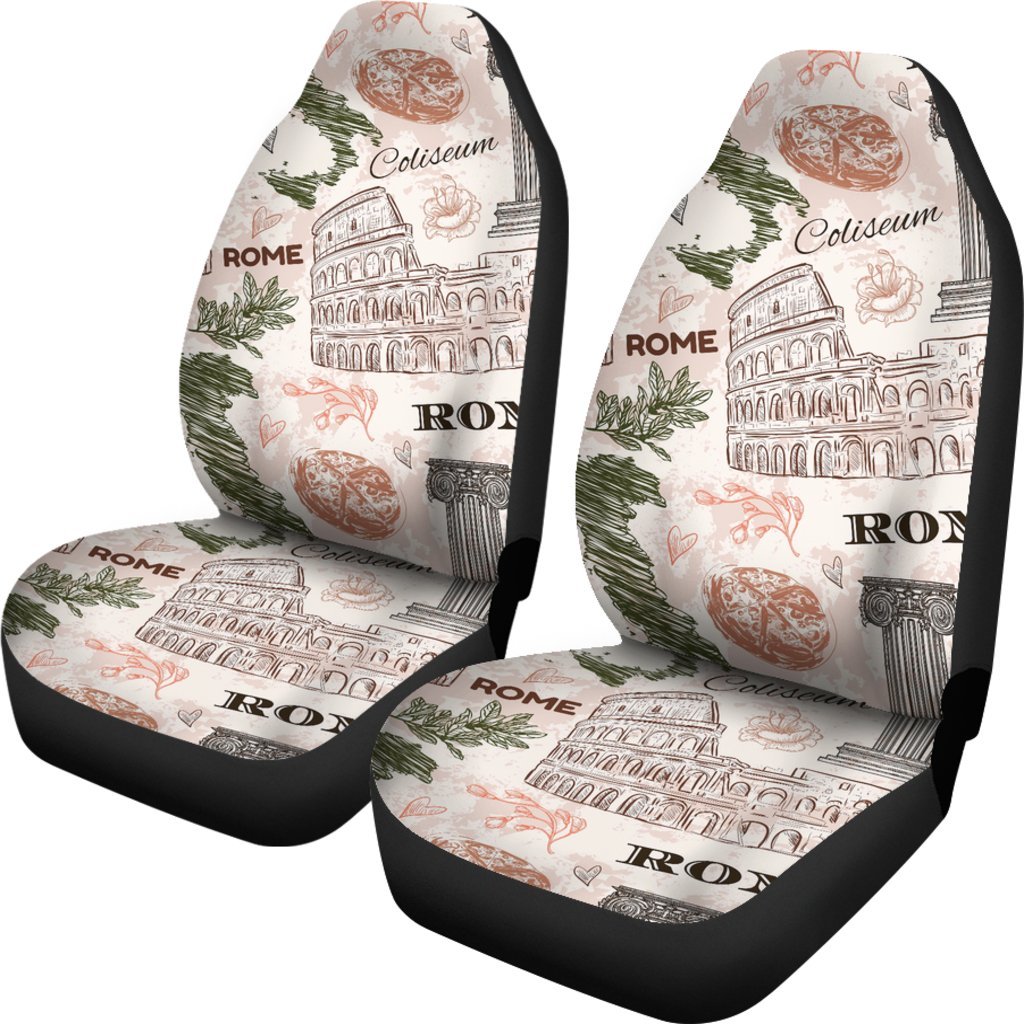 Rome Print Pattern Universal Fit Car Seat Covers-grizzshop