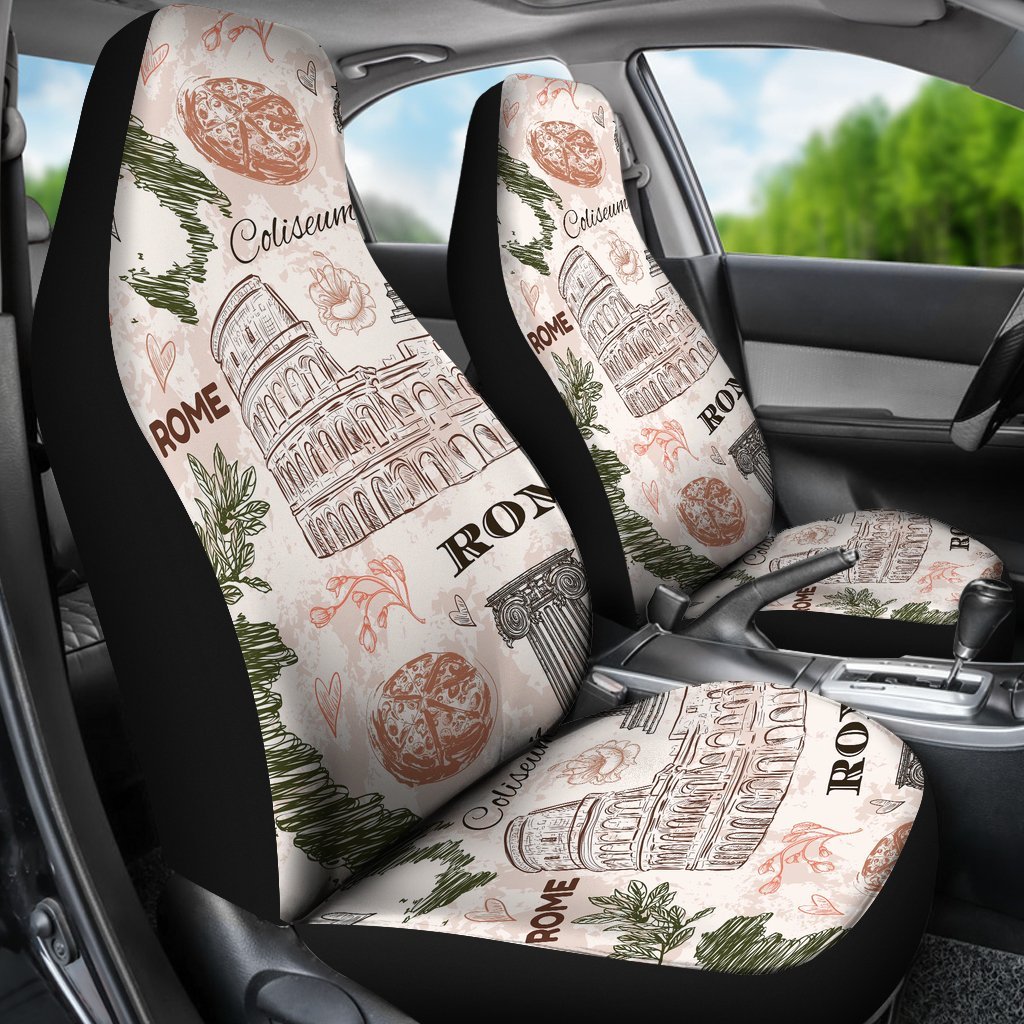 Rome Print Pattern Universal Fit Car Seat Covers-grizzshop