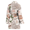 Rome Print Pattern Women Long Robe-grizzshop