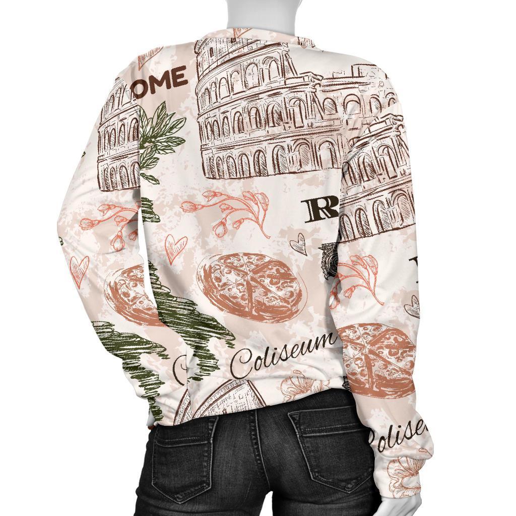 Rome Print Pattern Women's Sweatshirt-grizzshop