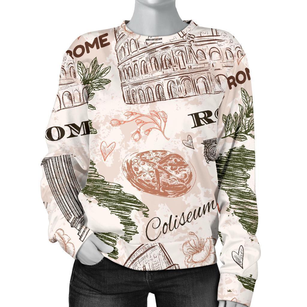 Rome Print Pattern Women's Sweatshirt-grizzshop