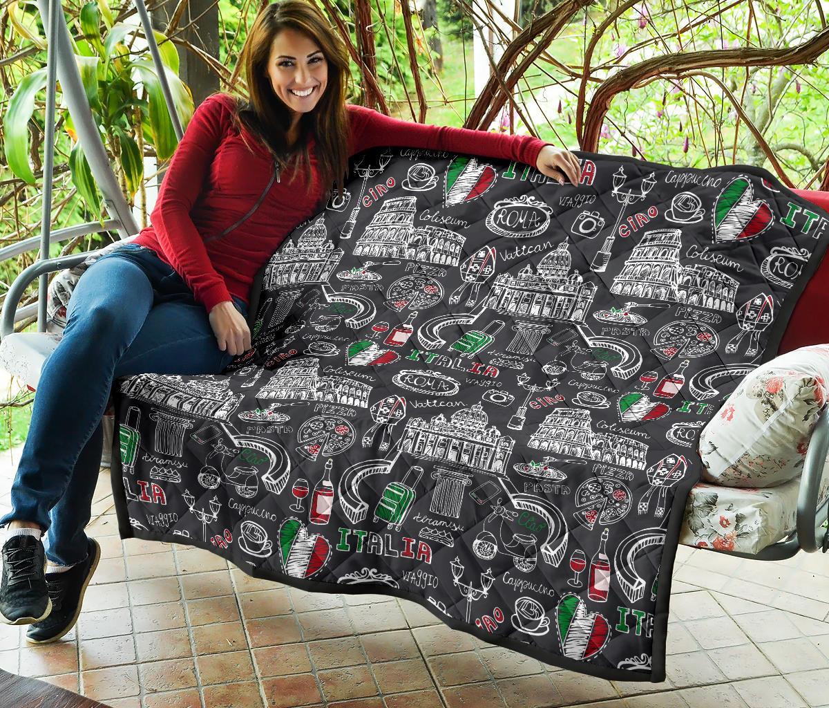 Rome Italy Pattern Print Quilt-grizzshop