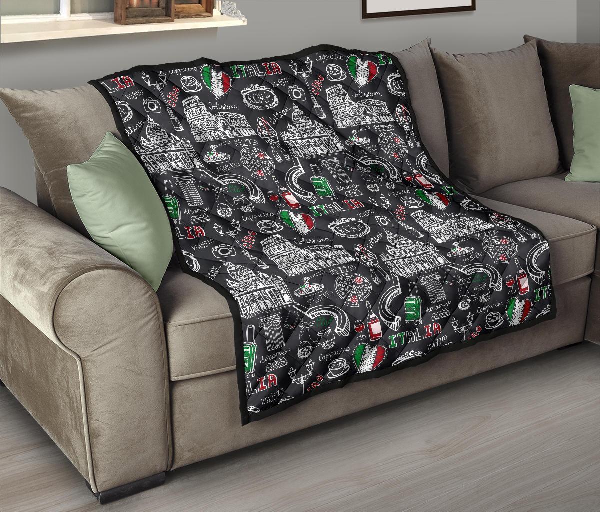 Rome Italy Pattern Print Quilt-grizzshop