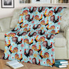 Rooster Blue Pattern Print Blanket-grizzshop