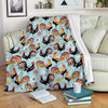 Rooster Blue Pattern Print Blanket-grizzshop