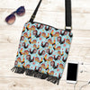 Rooster Blue Pattern Print Crossbody bags-grizzshop