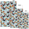 Rooster Blue Pattern Print Floor Mat-grizzshop