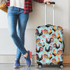 Rooster Blue Pattern Print Luggage Cover Protector-grizzshop