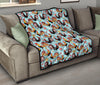 Rooster Blue Pattern Print Quilt-grizzshop