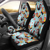 Rooster Blue Pattern Print Universal Fit Car Seat Covers-grizzshop