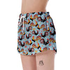 Rooster Blue Pattern Print Women's Shorts-grizzshop