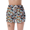 Rooster Blue Pattern Print Women's Shorts-grizzshop