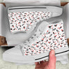 Rooster Chinese Print Pattern White High Top Shoes-grizzshop