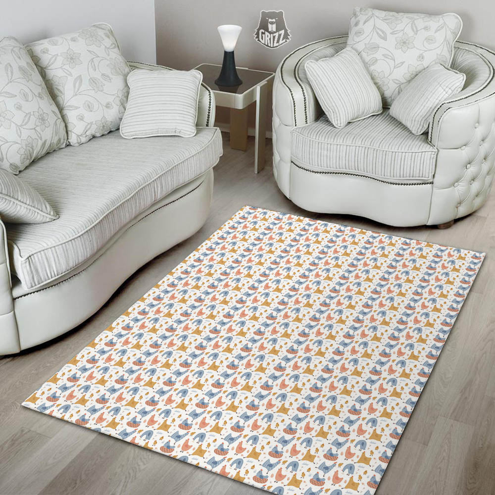 Rooster Colorful Print Pattern Floor Mat-grizzshop