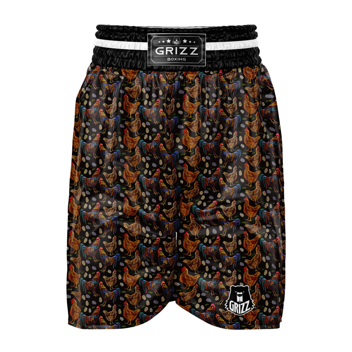 Rooster Embroidery Print Pattern Boxing Shorts-grizzshop