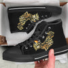 Rooster Golden Print Black High Top Shoes-grizzshop