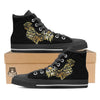 Rooster Golden Print Black High Top Shoes-grizzshop