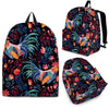 Rooster Hand Drawn Pattern Print Backpack-grizzshop