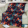 Rooster Hand Drawn Pattern Print Blanket-grizzshop