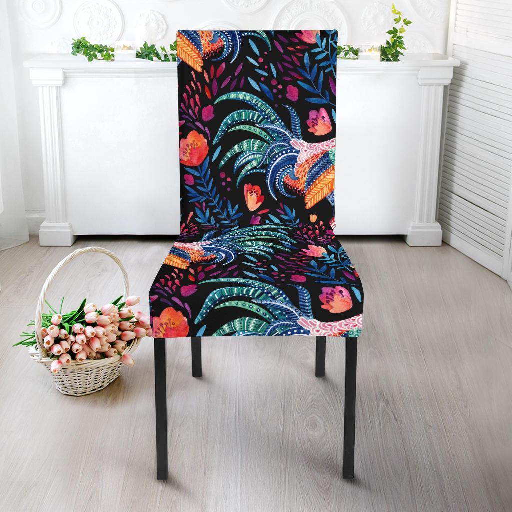 Rooster Hand Drawn Pattern Print Chair Cover-grizzshop