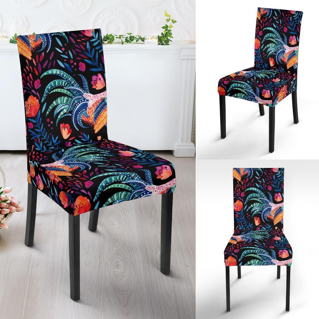 Rooster Hand Drawn Pattern Print Chair Cover-grizzshop