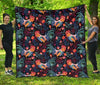 Rooster Hand Drawn Pattern Print Quilt-grizzshop