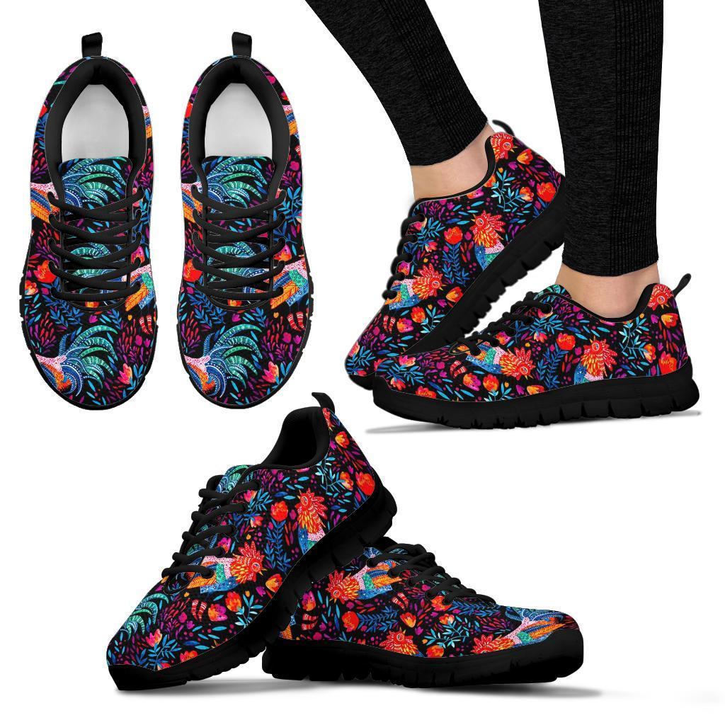 Rooster Hand Drawn Pattern Print Sneaker Shoes For Men Women-grizzshop