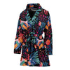 Rooster Hand Drawn Pattern Print Women Long Robe-grizzshop