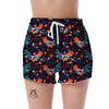 Rooster Hand Drawn Pattern Print Women's Shorts-grizzshop