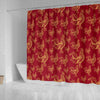 Rooster Pattern Print Bathroom Shower Curtain-grizzshop