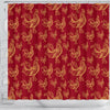 Rooster Pattern Print Bathroom Shower Curtain-grizzshop