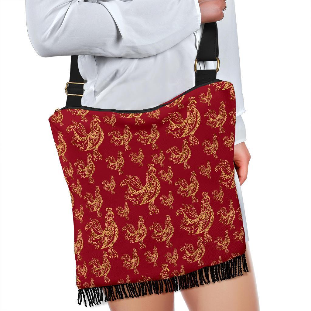 Rooster Pattern Print Crossbody bags-grizzshop