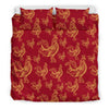 Rooster Pattern Print Duvet Cover Bedding Set-grizzshop