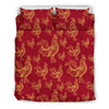 Rooster Pattern Print Duvet Cover Bedding Set-grizzshop