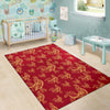 Rooster Pattern Print Floor Mat-grizzshop